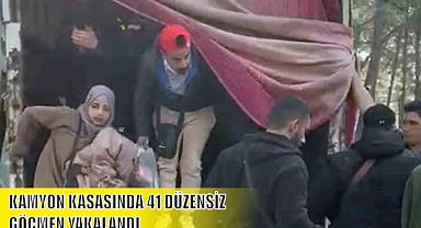 KAMYON KASASINDA 41 DÜZENSİZ GÖÇMEN YAKALANDI