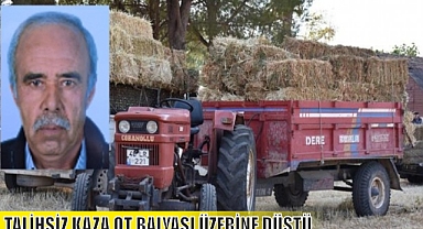 TALİHSİZ KAZA OT BALYASI ÜZERİNE DÜŞTÜ