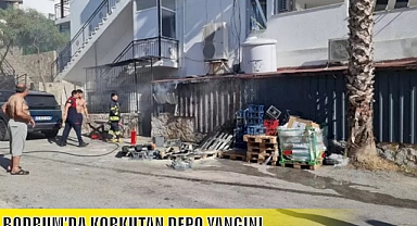 BODRUM'DA KORKUTAN DEPO YANGINI