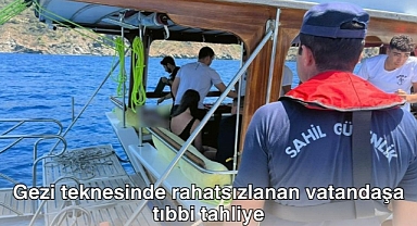 Gezi teknesinde rahatsızlanan vatandaşa tıbbi tahliye