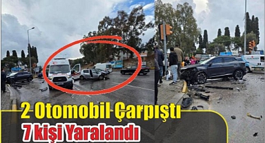 2 Otomobil Çarpıştı