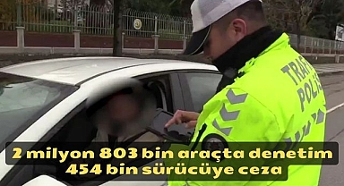 2 milyon 803 bin araçta denetim 454 bin sürücüye ceza