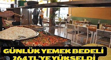 Günlük Yemek Bedeli 264 TL’ye Yükseldi