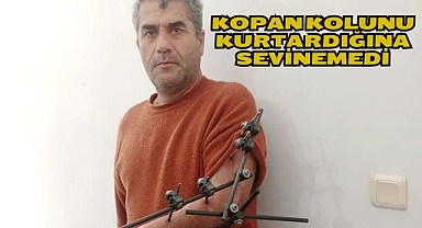 Kopan kolunu kurtardığına sevinemedi