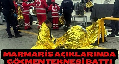 Marmaris açıklarında göçmen teknesi battı