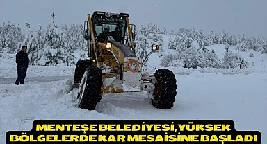 Menteşe Belediyesi, yüksek bölgelerde kar mesaisine başladı 