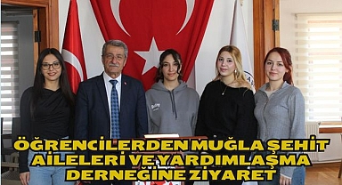 Öğrencilerden Muğla Şehit Aileleri ve yardımlaşma Derneğine Ziyaret