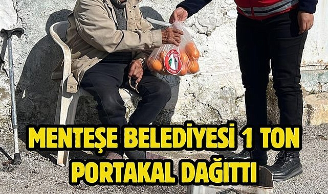 Menteşe Belediyesi 1 Ton Portakal Dağıttı