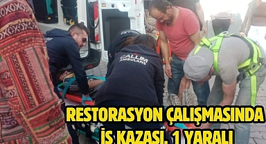 Restorasyon çalışmasında iş kazası, 1 yaralı