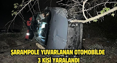 Şarampole Yuvarlanan Otomobilde 3 Kişi Yaralandı 
