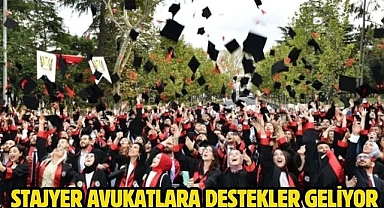 Stajyer avukatlara destekler geliyor