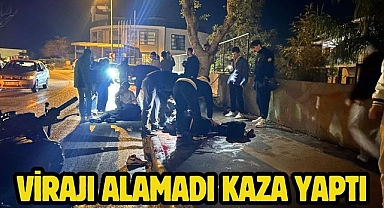 Virajı alamadı kaza yaptı