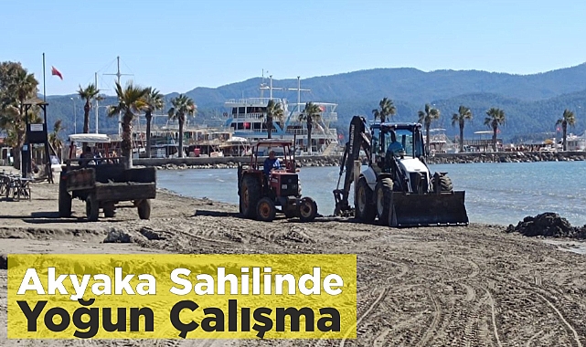 Akyaka Sahilinde Yoğun Çalışma