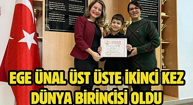 EGE ÜNAL ÜST ÜSTE İKİNCİ KEZ DÜNYA BİRİNCİSİ OLDU