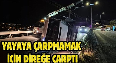 Yayaya çarpmamak için direğe çarptı