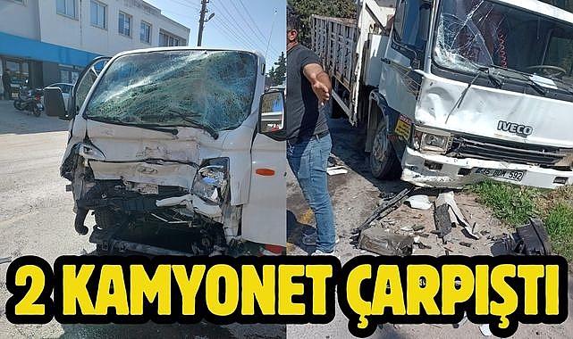 2 Kamyonet Çarpıştı