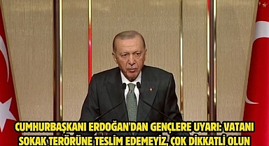 Cumhurbaşkanı Erdoğan'dan gençlere uyarı: Vatanı sokak terörüne teslim edemeyiz, çok dikkatli olun