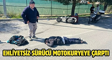 Ehliyetsiz Sürücü Motokuryeye Çarptı