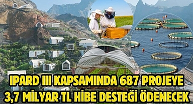 IPARD III KAPSAMINDA 687 PROJEYE 3,7 MİLYAR TL HİBE DESTEĞİ ÖDENECEK