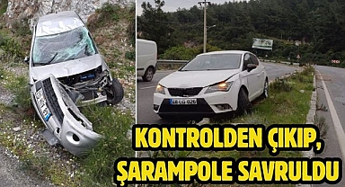 Kontrolden Çıkıp, Şarampole Savruldu