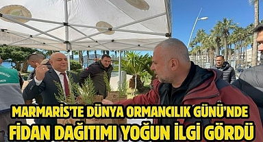 Marmaris’te dünya ormancılık günü’nde fidan dağıtımı yoğun ilgi gördü