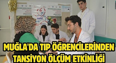 Muğla'da Tıp Öğrencilerinden Tansiyon Ölçüm Etkinliği