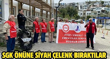 SGK Önüne Siyah Çelenk Bıraktılar 
