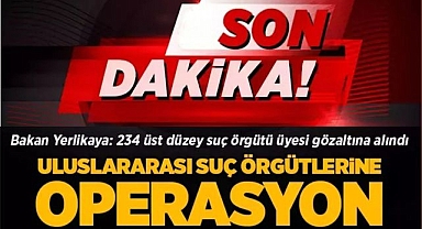 Bakan Yerlikaya: 234 suç örgütü üyesi operasyonla yakalandı