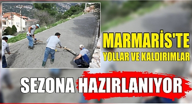 Marmaris'te yollar ve kaldırımlar sezona hazırlanıyor