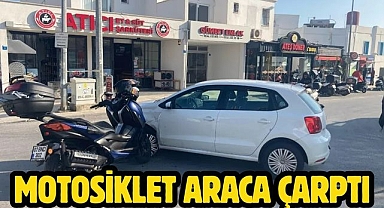 Motosiklet Araca Çarptı