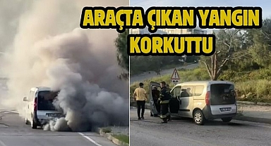 Araçta Çıkan Yangın Korkuttu