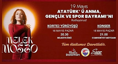 DALAMAN’DA 19 MAYIS GENÇLİK KONSERİNDE MELEK MOSSO SAHNE ALACAK