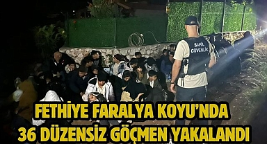 Fethiye Faralya Koyu’nda 36 Düzensiz Göçmen Yakalandı