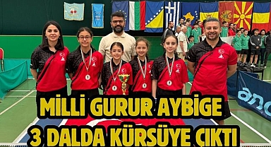 Milli gurur Aybige 3 dalda kürsüye çıktı