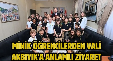 Minik Öğrencilerden Vali Akbıyık’a Anlamlı Ziyaret