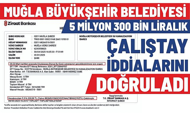 MUĞLA BÜYÜKŞEHİR BELEDİYESİ 5 MİLYON 300 BİN LİRALIK ÇALIŞTAY İDDİALARINI DOĞRULADI