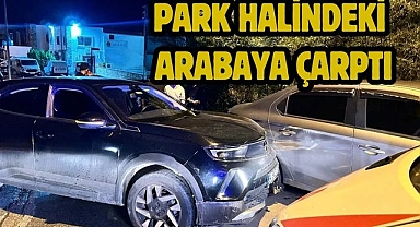 Park halindeki arabaya çarptı