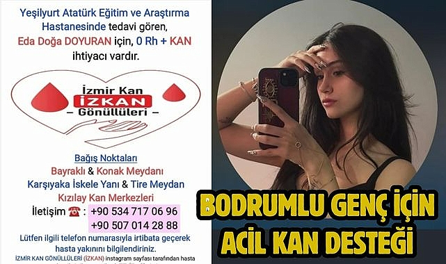 Bodrumlu genç için acil kan desteği