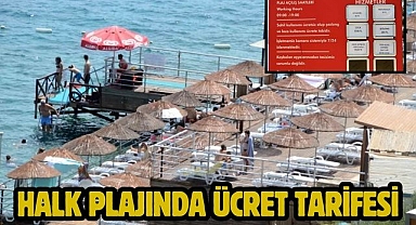 Halk plajında ücret tarifesi