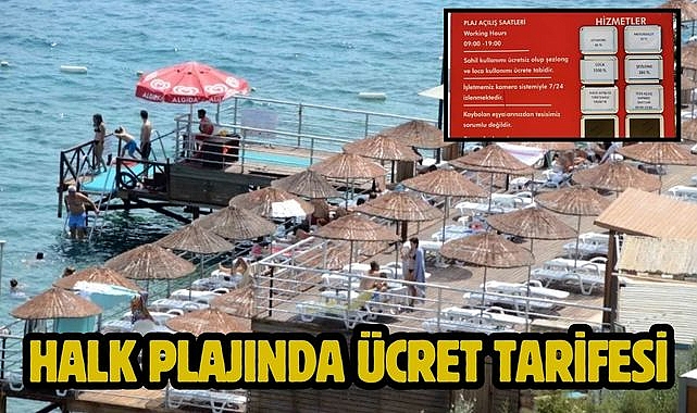 Halk plajında ücret tarifesi