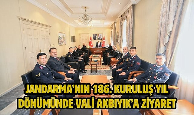 Jandarma'nın 186. Kuruluş Yıl Dönümünde Vali Akbıyık'a Ziyaret