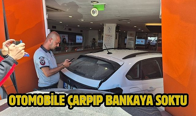 Otomobile Çarpıp Bankaya Soktu
