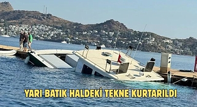 Yarı Batık Haldeki Tekne Kurtarıldı