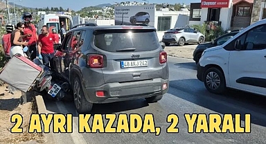 2 Ayrı Kazada, 2 Yaralı