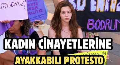 Kadın cinayetlerine ayakkabılı protesto