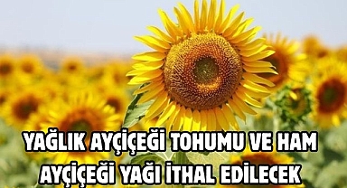 Yağlık ayçiçeği tohumu ve ham ayçiçeği yağı ithal edilecek