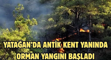 Yatağan’da antik kent yanında orman yangını başladı