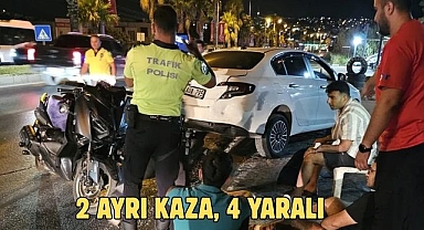 2 Ayrı Kaza, 4 Yaralı