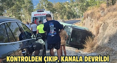 Kontrolden Çıkıp, Kanala Devrildi