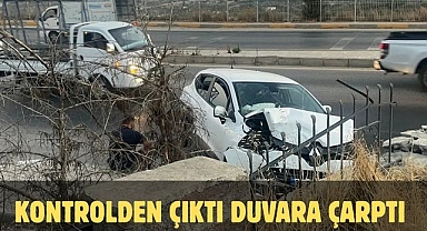 Kontrolden Çıktı Duvara Çarptı